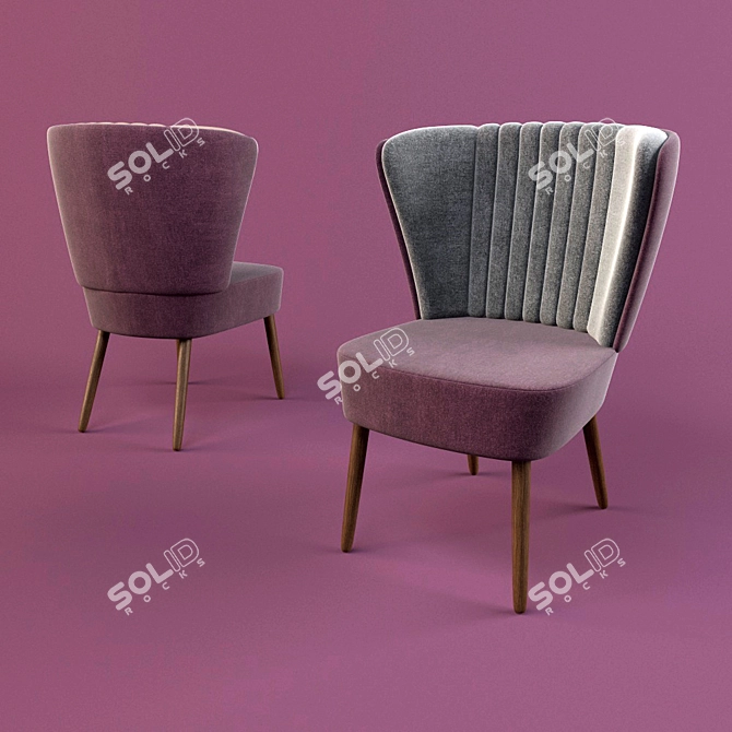 Elegant Upholstered Armchair 3D model image 1