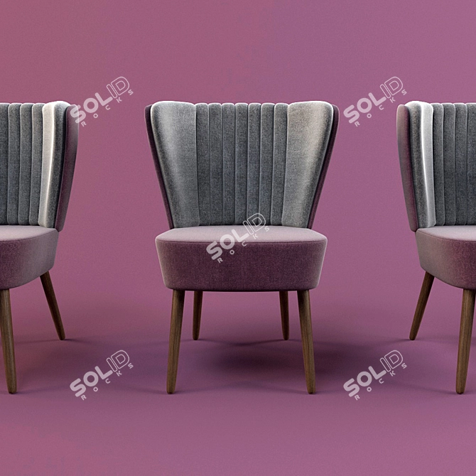 Elegant Upholstered Armchair 3D model image 2