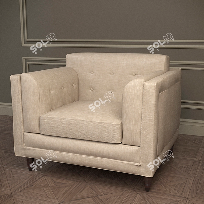 Mestre Armchair: Fratelli Barri's Luxury 3D model image 1