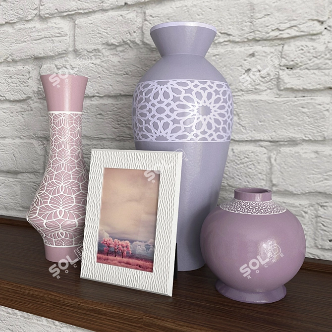 3-in-1 Vase & Photo Frame Set 3D model image 1