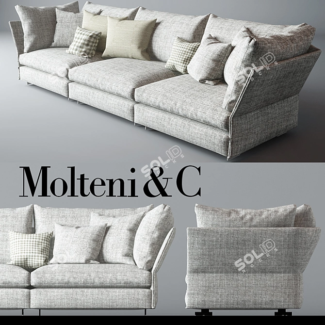 Elegant Holiday Sofa by Molteni & C 3D model image 1