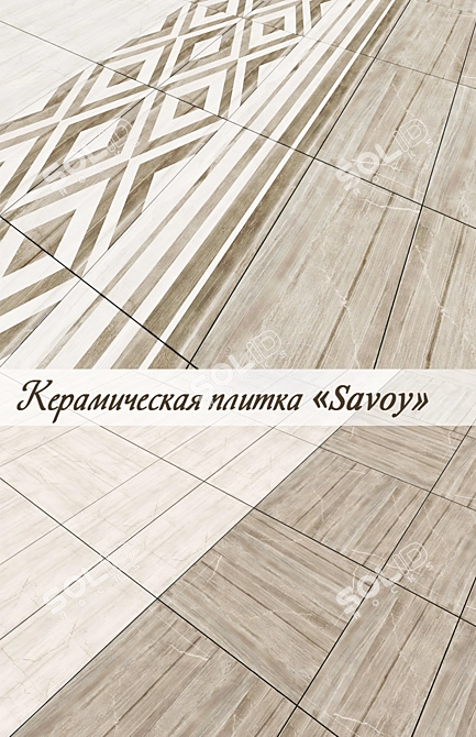 Savoy Ceramic Tiles: Exquisite Beauty 3D model image 1