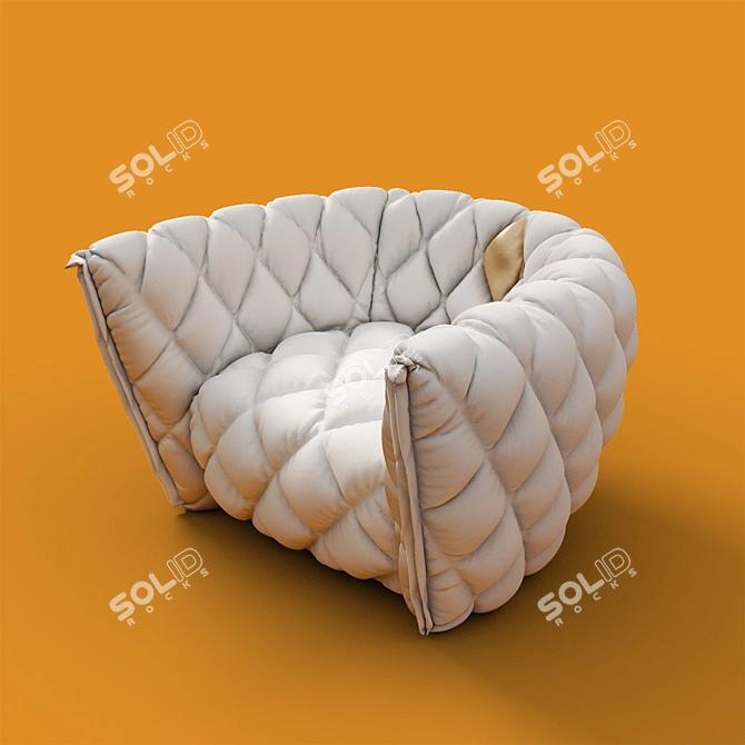 Luxury Goldi Armchair: Exquisite Design 3D model image 1