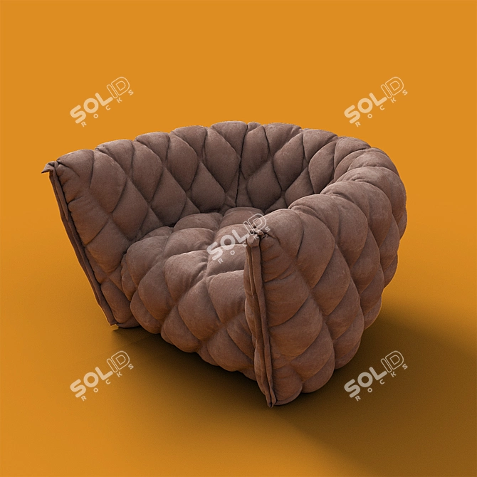 Luxury Goldi Armchair: Exquisite Design 3D model image 2
