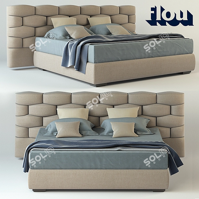 Elegant Flou Majal Bed 3D model image 1