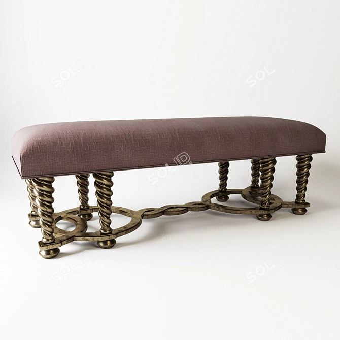 Elegant Rectangular Bench for Home - Christopher Guy 3D model image 1