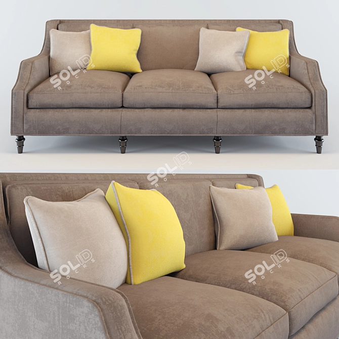 Elegant Edit AMD Sofa 3D model image 2