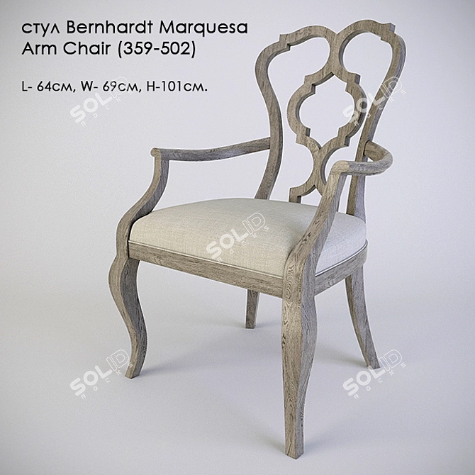 Elegant Marquesa Arm Chair 3D model image 1