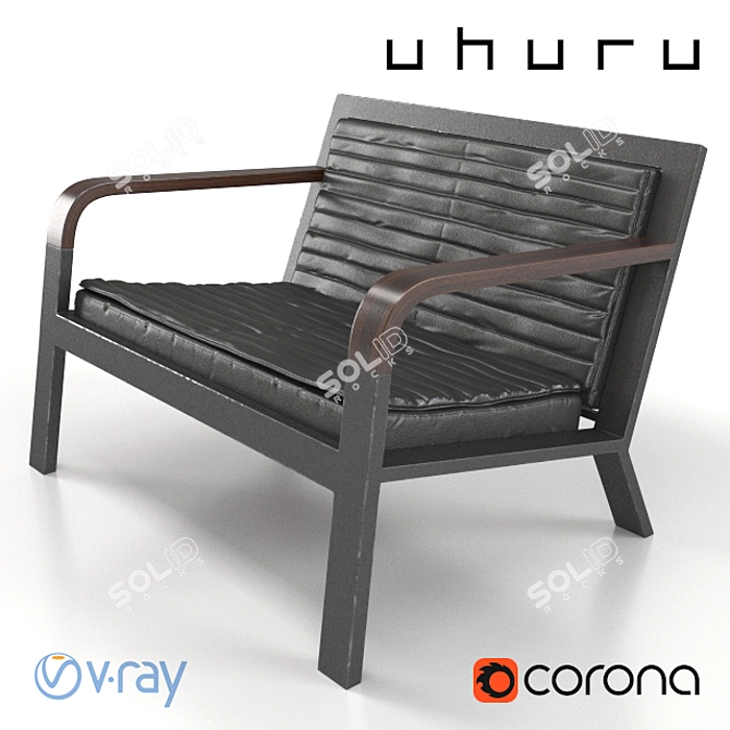 Danish-Inspired DK Lounge Chair 3D model image 1