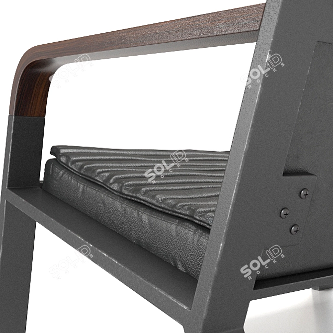 Danish-Inspired DK Lounge Chair 3D model image 3