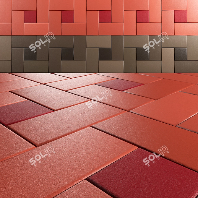 Durable Terracotta Outdoor Tiles 3D model image 1