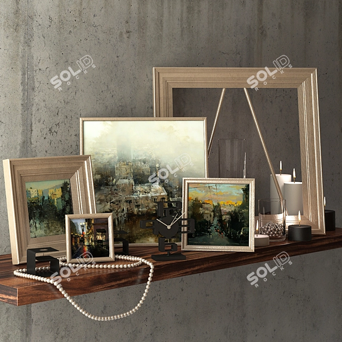 Hsin-Yao Tseng Decor Set: Frames, Candles, Necklace 3D model image 1