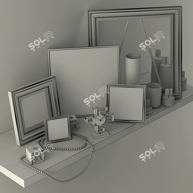 Hsin-Yao Tseng Decor Set: Frames, Candles, Necklace 3D model image 2