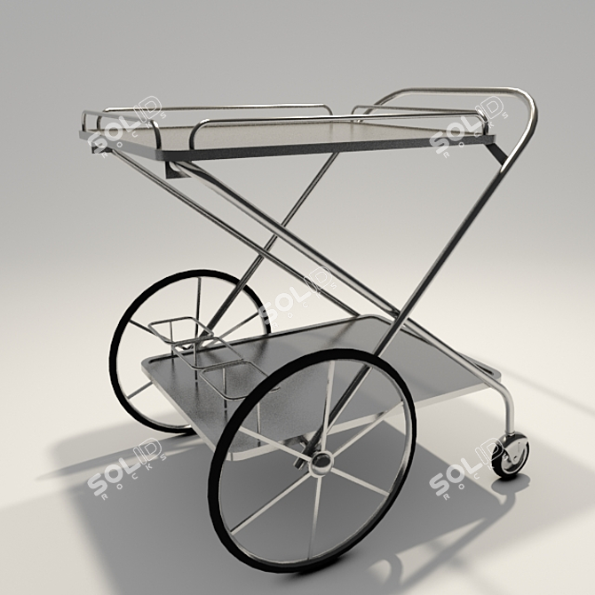 3D Trolley Model - Perfect for Virtual Designs 3D model image 1