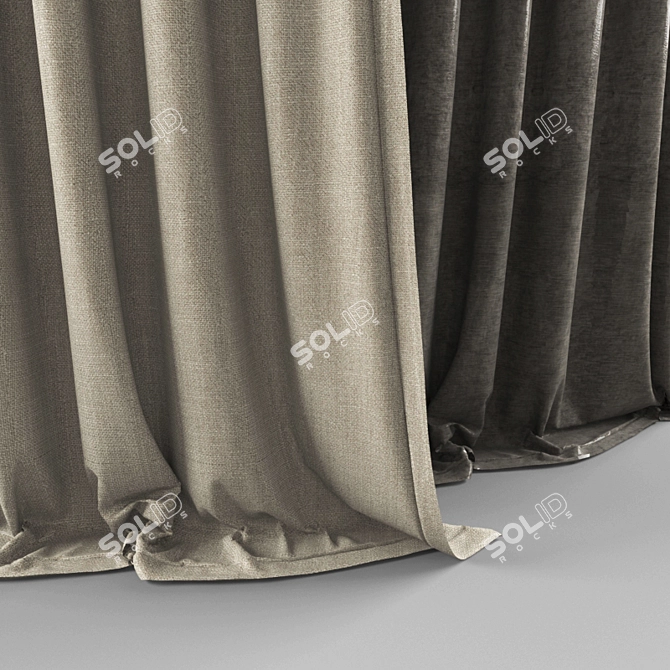 Sleek Mirage: Modern Curtain 3D model image 2