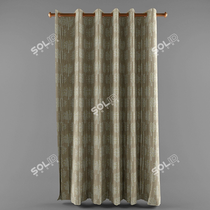 Modern Zigzag Curtain 3D model image 2