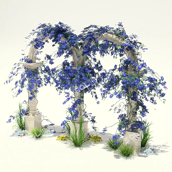 Gorgeous Clematis Vine: Perfect for Gardens 3D model image 1