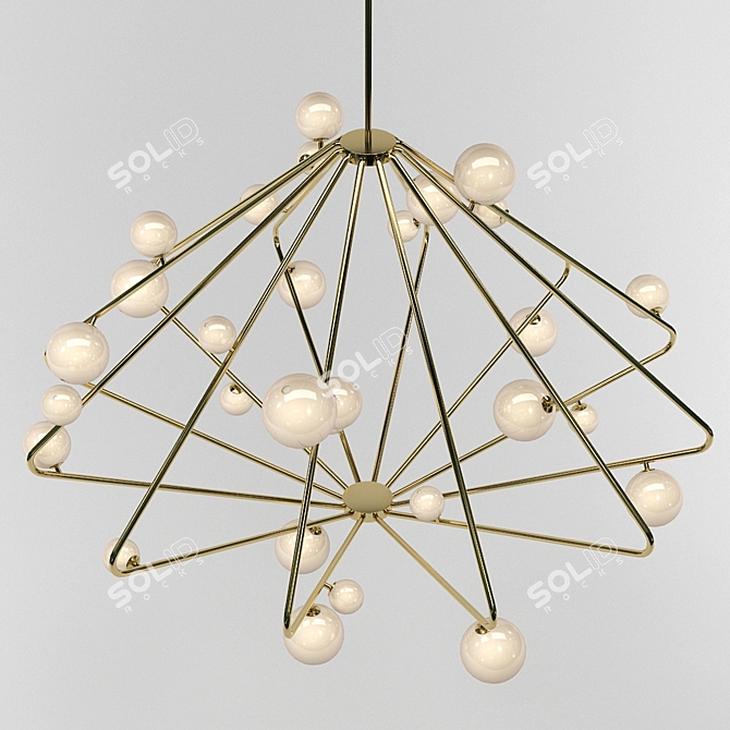 Cherry Bomb Illuminated Globe Chandelier 3D model image 2