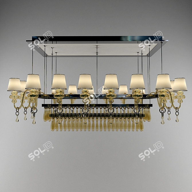 Elegant Barovier&Toso Chandelier 3D model image 1