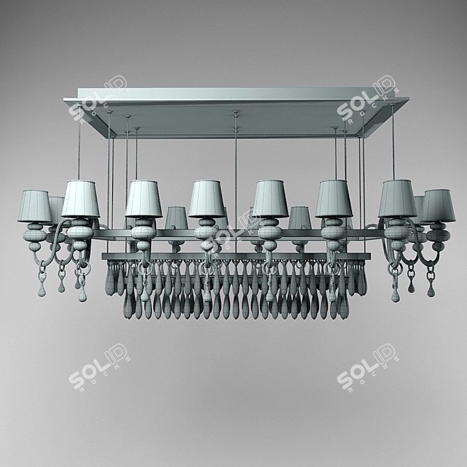 Elegant Barovier&Toso Chandelier 3D model image 2