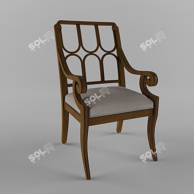 Elegant Wood Chair | Port Royal 3D model image 1