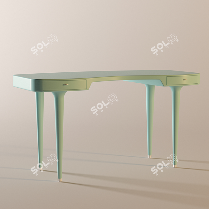 Riga Cappellini Rectangular Wood Desk 3D model image 1
