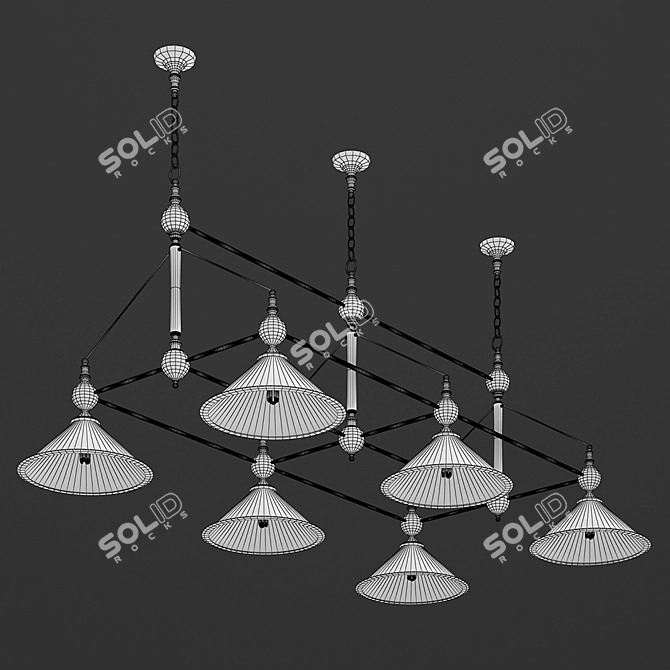Chelsom BI4017/6 Billiard Ceiling Lamp 3D model image 2