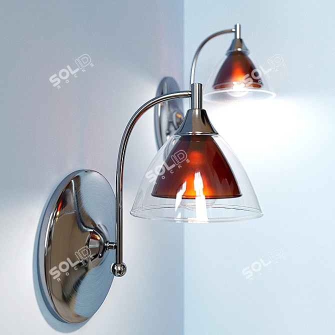 SvetResurs Russia Bra 354-201-01: Modern Metal and Glass Pendant Light 3D model image 1