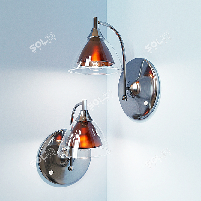 SvetResurs Russia Bra 354-201-01: Modern Metal and Glass Pendant Light 3D model image 2