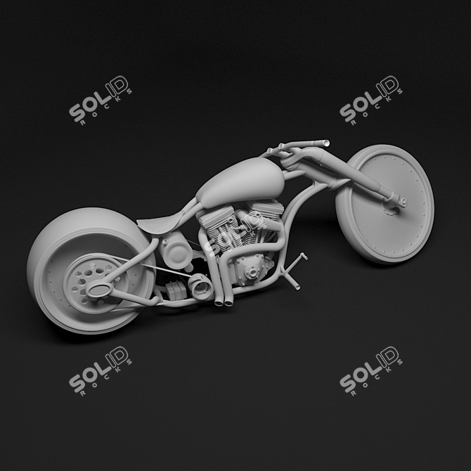 HD Face F**k Custom Harley-Based Motorcycle 3D model image 3