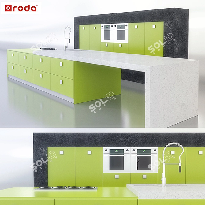 Roda Rhine Kitchen: Ukrainian Elegance 3D model image 1