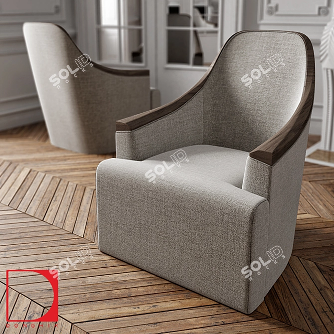 Elegant Georgette Lounge Chair 3D model image 1
