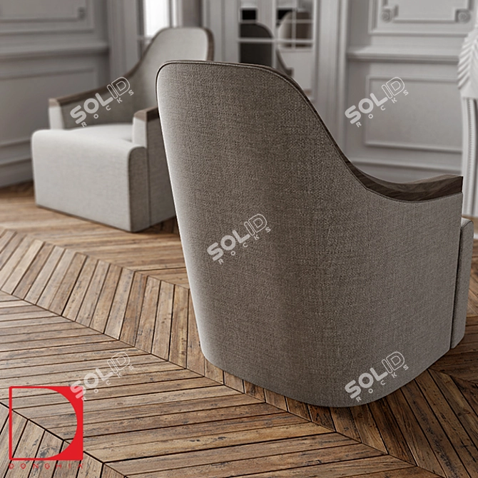 Elegant Georgette Lounge Chair 3D model image 2