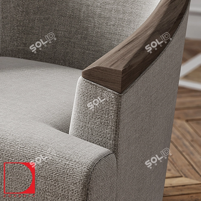 Elegant Georgette Lounge Chair 3D model image 3