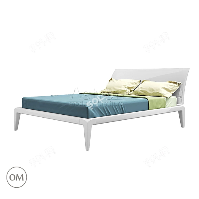 Luxurious As74.16 Milan Bed 3D model image 2