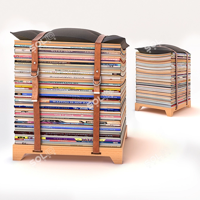 Versatile Book Chair Stand 3D model image 2