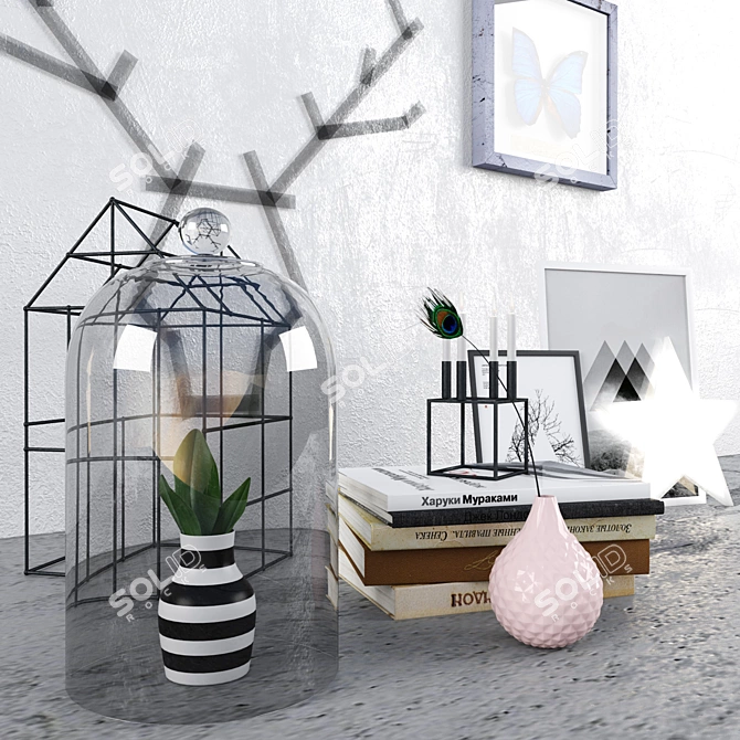 Scandi Modern Decor Set 3D model image 1