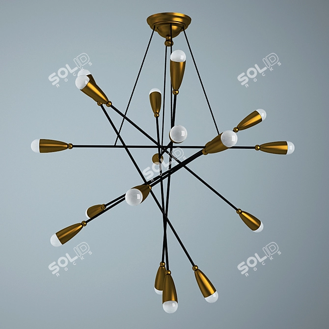 Sarfatti's Metal Sputnik Chandelier 3D model image 1