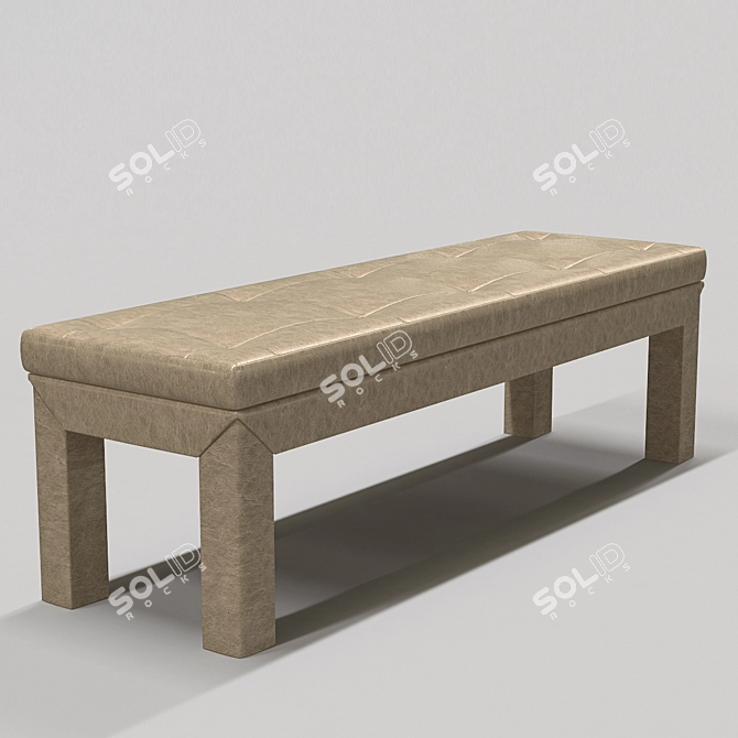 Modern Leather Bench 3D model image 1