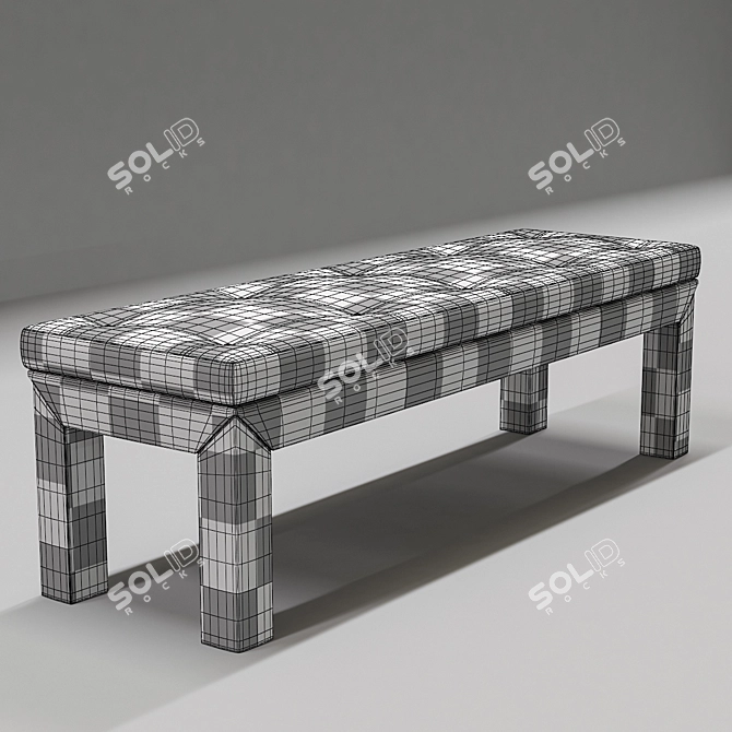 Modern Leather Bench 3D model image 3
