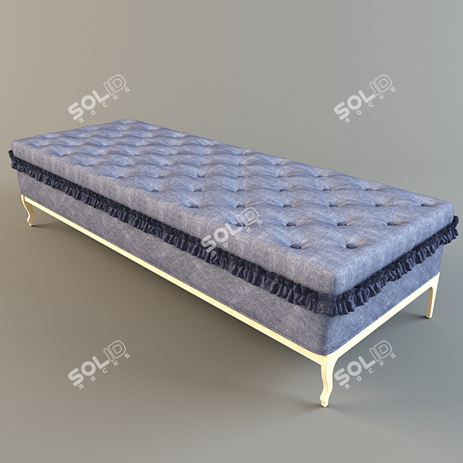 Modern Rectangular Bench for Living Room or Bedroom 3D model image 1