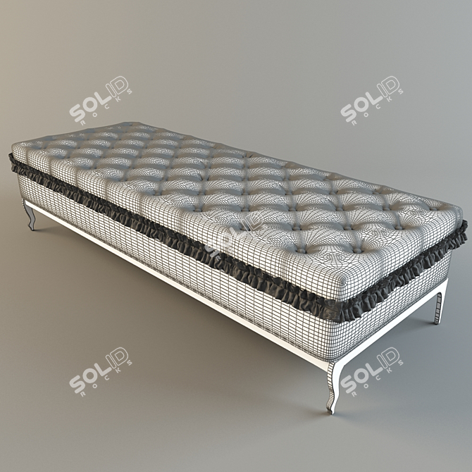 Modern Rectangular Bench for Living Room or Bedroom 3D model image 2