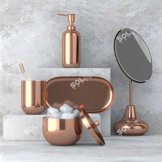 Copper Gleam Bath Set 3D model image 1