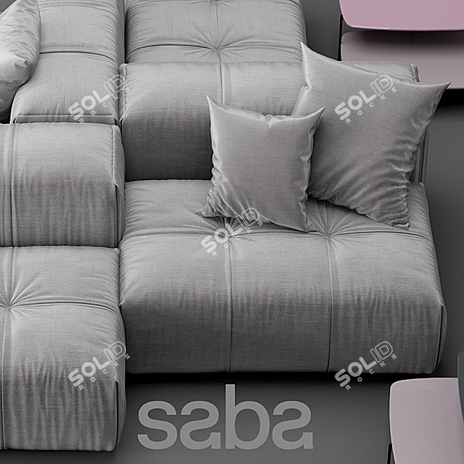 Saba Pixel: Stylish Italian Sofa 3D model image 2