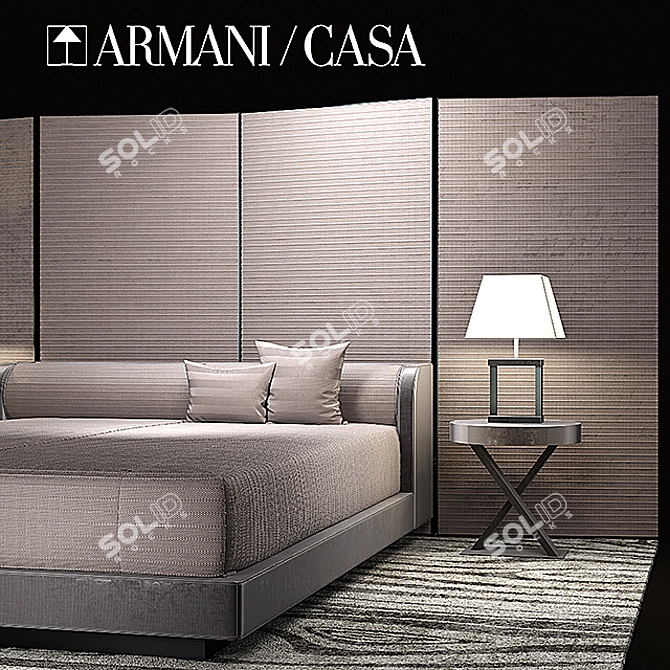 Elegant Armani Bed: BOTTICELLI 3D model image 2