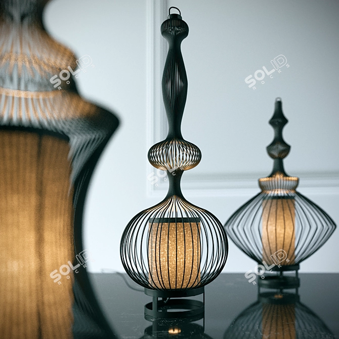 Elegant Table Lamps by Forestier 3D model image 2