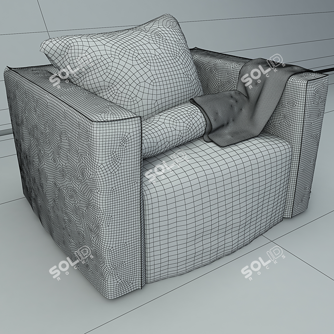 Modern and Stylish Brick 09 Armchair 3D model image 3