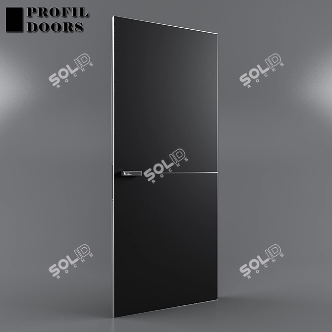 Elegant Matte Black Profil Doors 3D model image 1