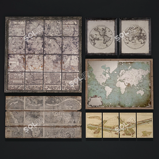 Artful Cartographic Collection 3D model image 1