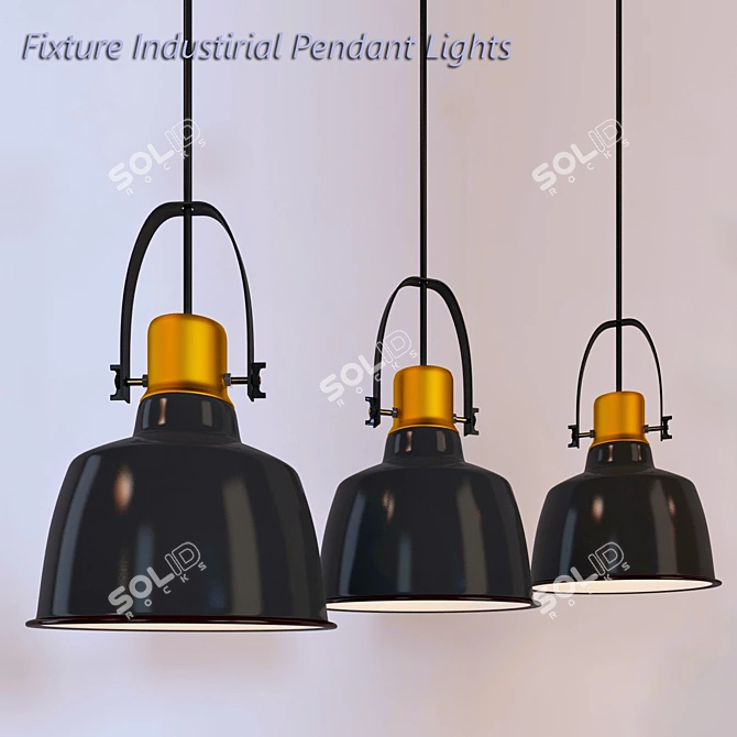 Industrial Pendant Light Fixture 3D model image 1